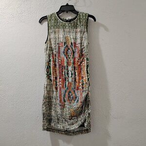 Zara Trafaluc-M- zara trafaluc dress Indian print, zipper back and sleeve lycra